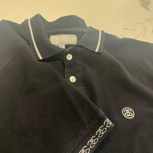 Vintage Stussy Black Polo Shirt Men’s Size XL Y2K Skater Retro Streetwear Nice
